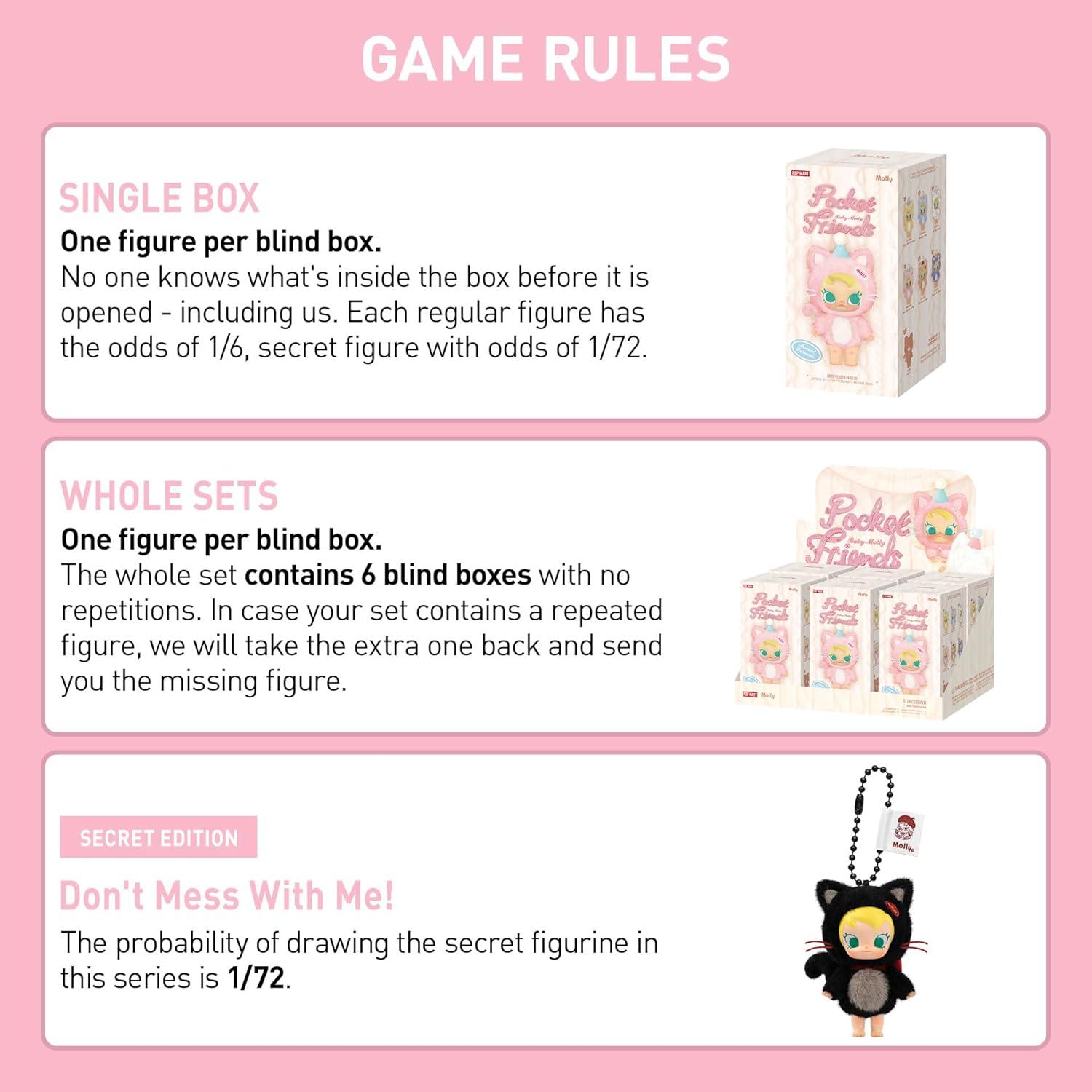 imagePOP MART Baby Molly Pocket Friends SeriesVinyl Plush Pendant Blind Box Figures Random Design Action Figures Collectible Toys Home Decorations Single BoxBaby Molly Pocket Friends