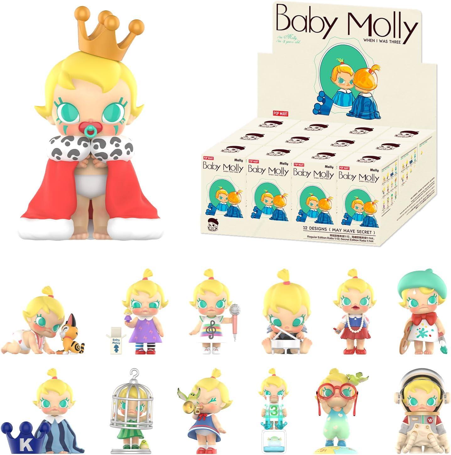 imagePOP MART Baby Molly When I was ThreeSeries Figures 12PCs Baby Molly Blind Box Figures Random Design Action Figures Collectible Toys Home Decorations Holiday Birthday Gifts Whole SetBaby Molly When I Was Three