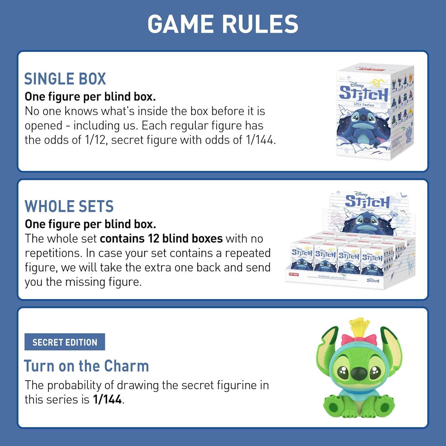 imagePOP MART Disney Stitch Little Emotions Series Figures Blind Box Figures Random Design Action Figures Collectible Toys Home Decorations Holiday Birthday Gifts for Girls and Boys Single BoxDisney Stitch Little Emotions Series