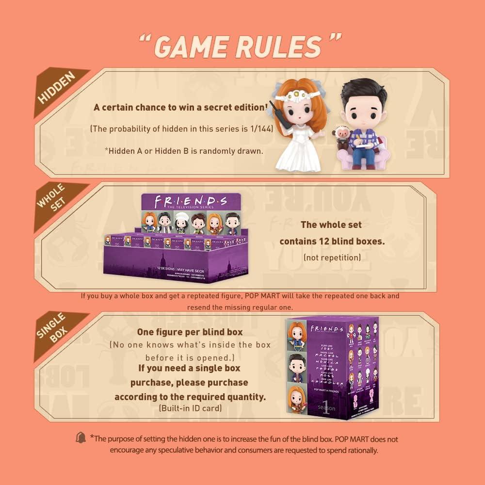 imagePOP MART Friends Best Memories Series Friends Blind Box Figures Random Design Action Figures Collectible Toys Home Decorations Holiday Birthday Gifts for Girls and Boys Single Box
