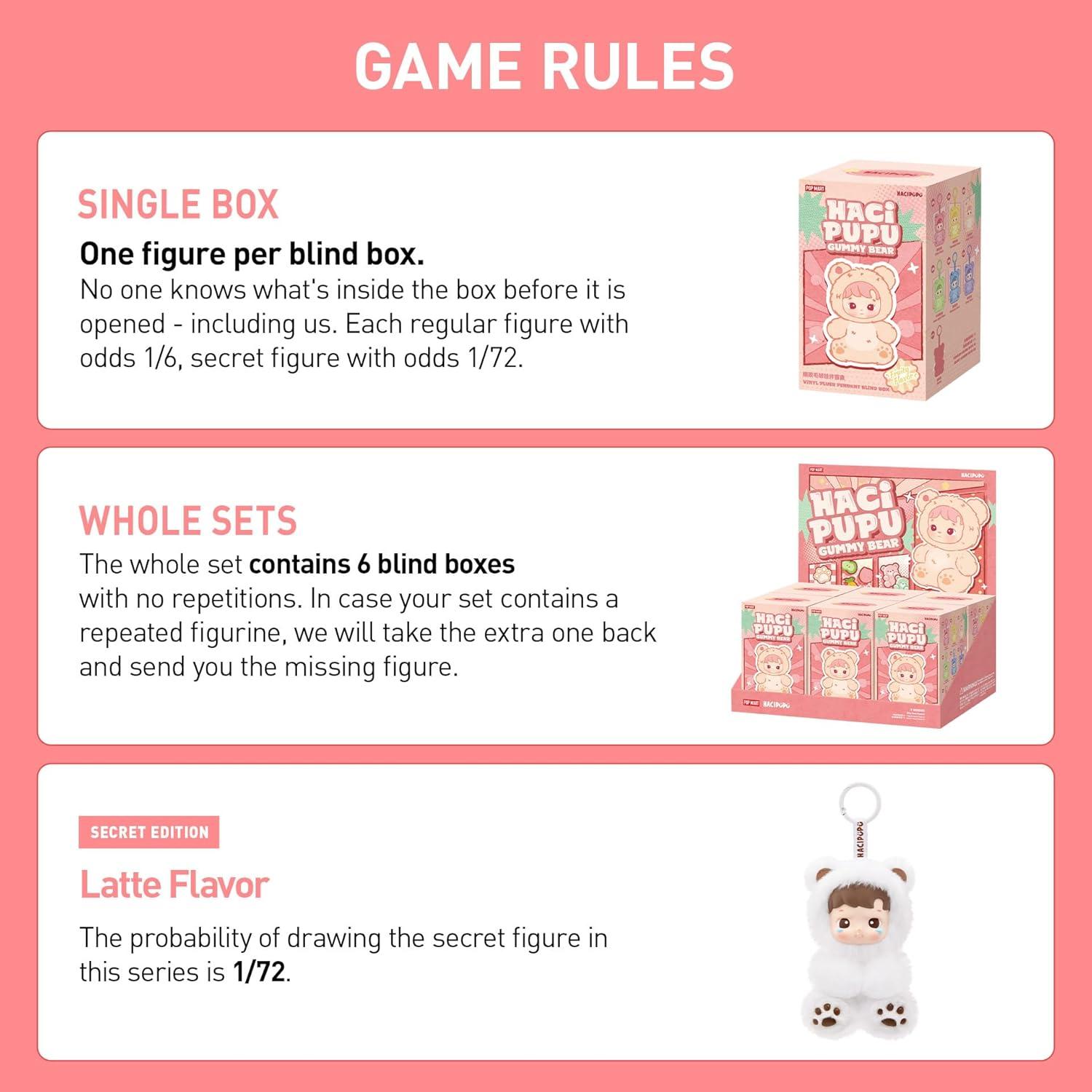 imagePOP MART HACIPUPU Gummy Bear SeriesVinyl Plush Pendant Blind Box Random Design Action Figures Collectible Toys Decorations Holiday Birthday Gifts for Girls and Boys Single BoxHacipupu Gummy Bear Seriesvinyl Plush Pendant