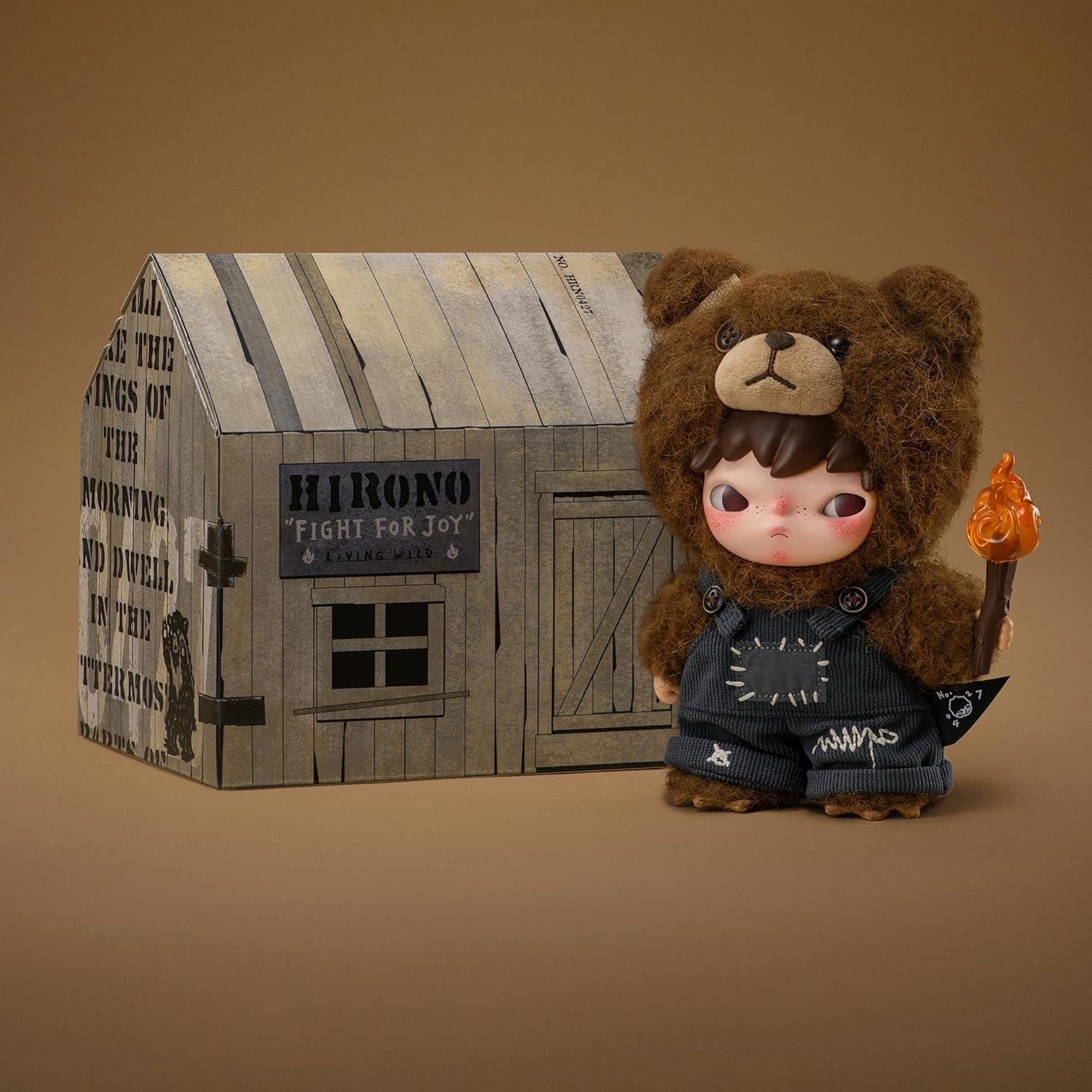 imagePOP MART Hirono Living WildFight for Joy Plush Doll 63 inches Collectible Toys Home Decorations Holiday Birthday Gifts for Girls and Boys