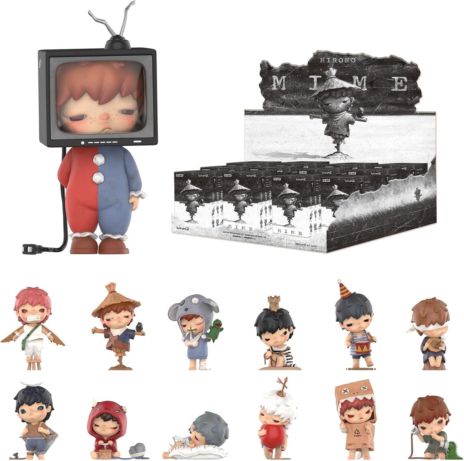 imagePOP MART Hirono Mime Series Figures 12PCs Hirono Blind Box Figures Random Design Action Figures Collectible Toys Home Decorations Holiday Birthday Gifts for Girls and Boys Whoel SetMime