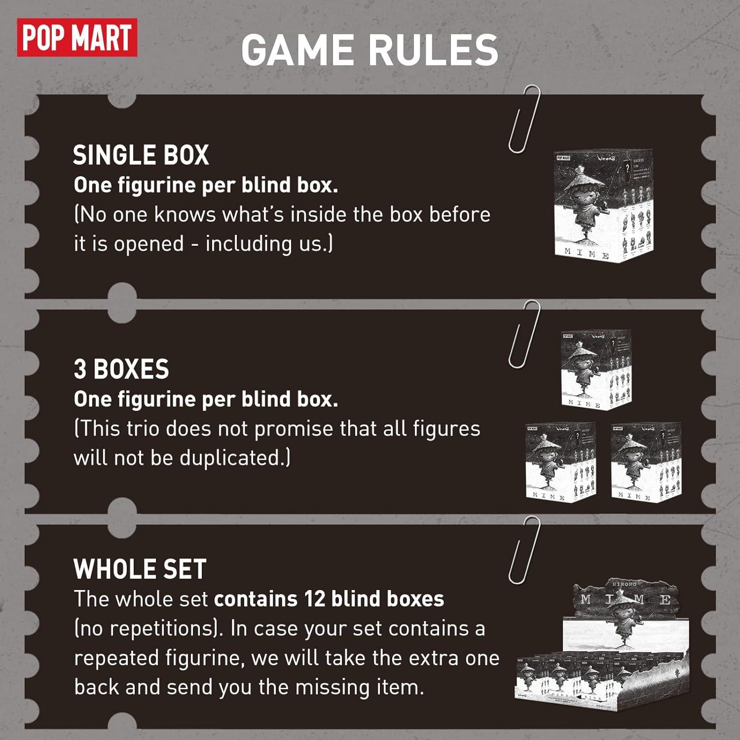 imagePOP MART Hirono Mime Series Figures 12PCs Hirono Blind Box Figures Random Design Action Figures Collectible Toys Home Decorations Holiday Birthday Gifts for Girls and Boys Whoel SetMime