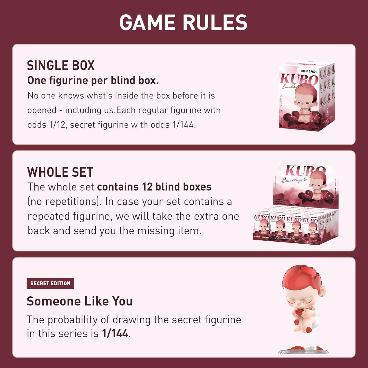 imagePOP MART Kubo Breathing in Series Blind Box Figures Random Design Action Figures Collectible Toys Home Decorations Holiday Birthday Gifts for Girls and Boys Single BoxKubo Breathing in Series Figures