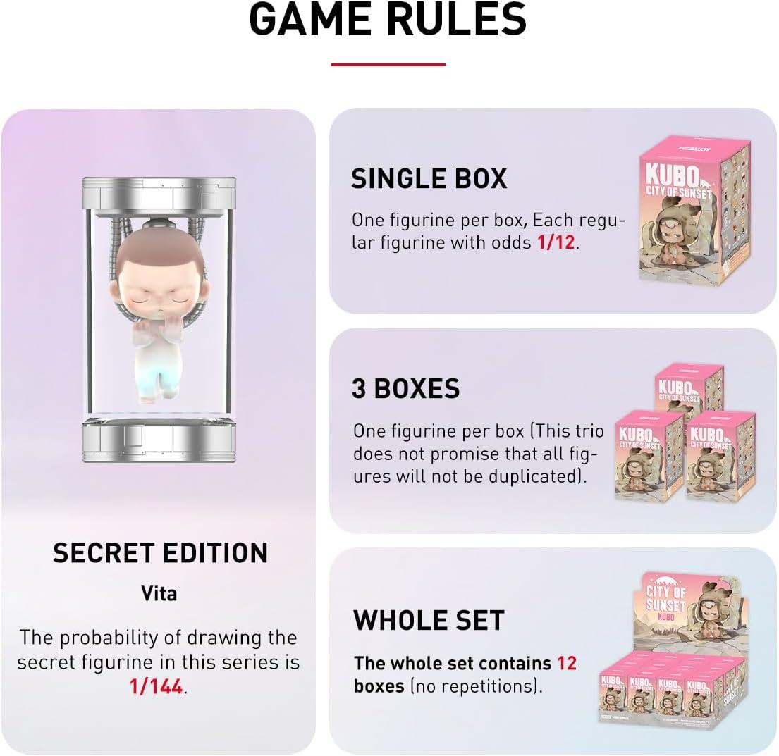 imagePOP MART Kubo City of Sunset Series Blind Box Figures Random Design Action Figures Collectible Toys Home Decorations Holiday Birthday Gifts for Girls and Boys Whole SetKubo City of Sunset