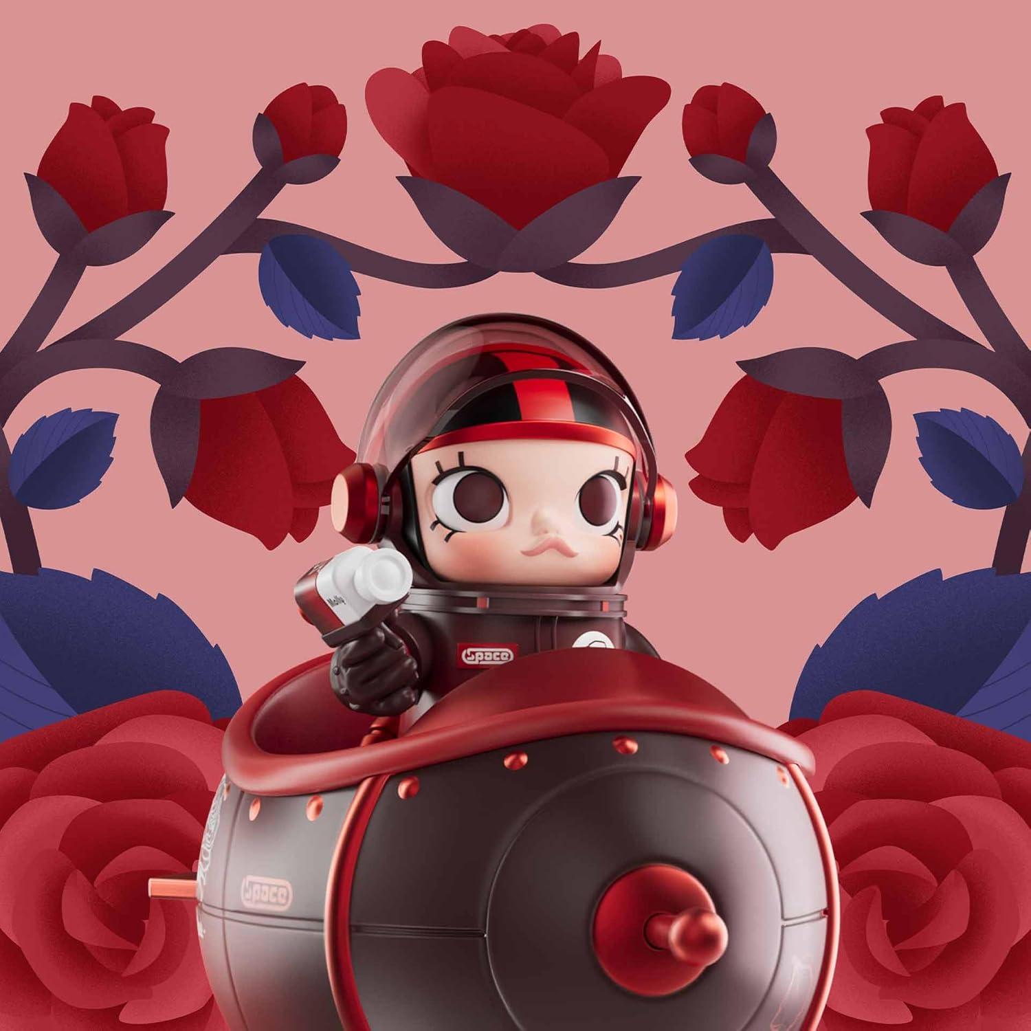 imagePOP MART MEGA Space Molly 100 BloomingRose Collection Figurine 433 Inch Height Toys for Modern Home Dcor Collectible Art Toy