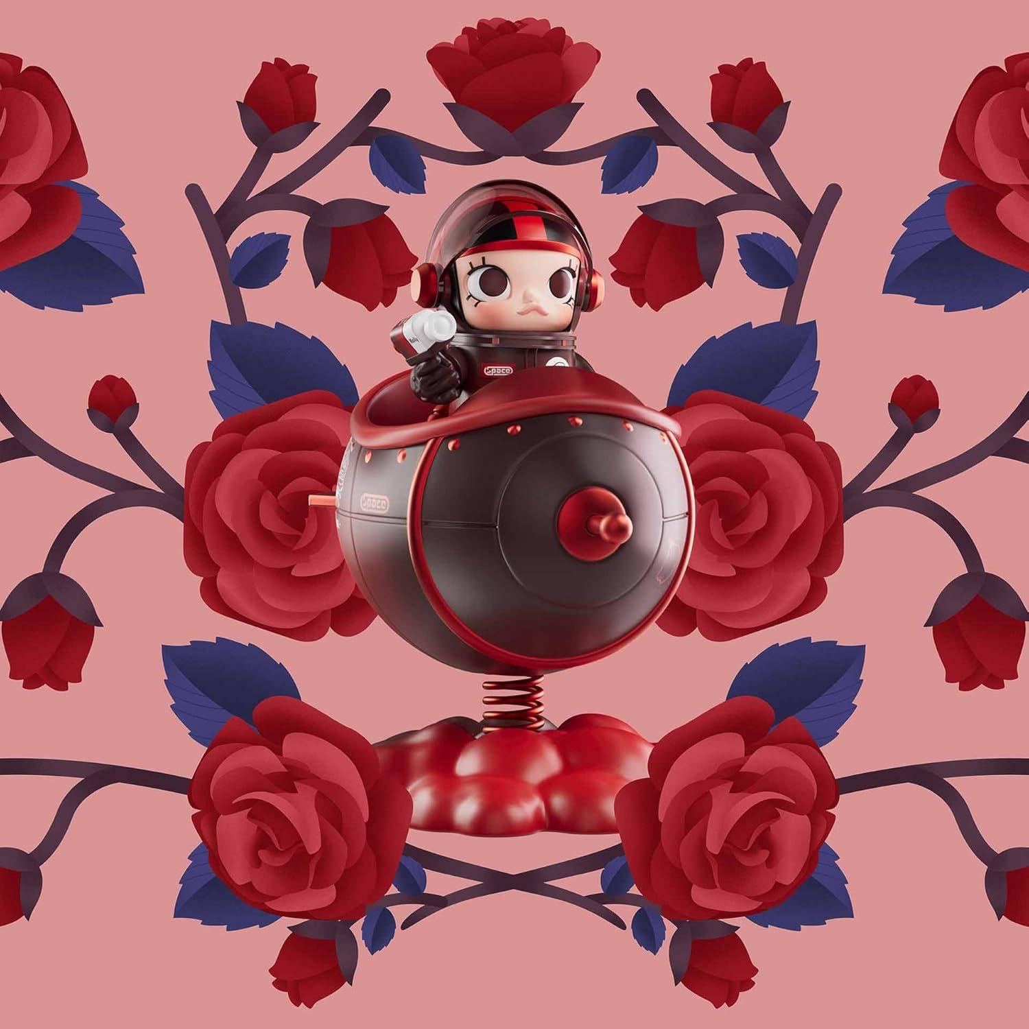 imagePOP MART MEGA Space Molly 100 BloomingRose Collection Figurine 433 Inch Height Toys for Modern Home Dcor Collectible Art Toy