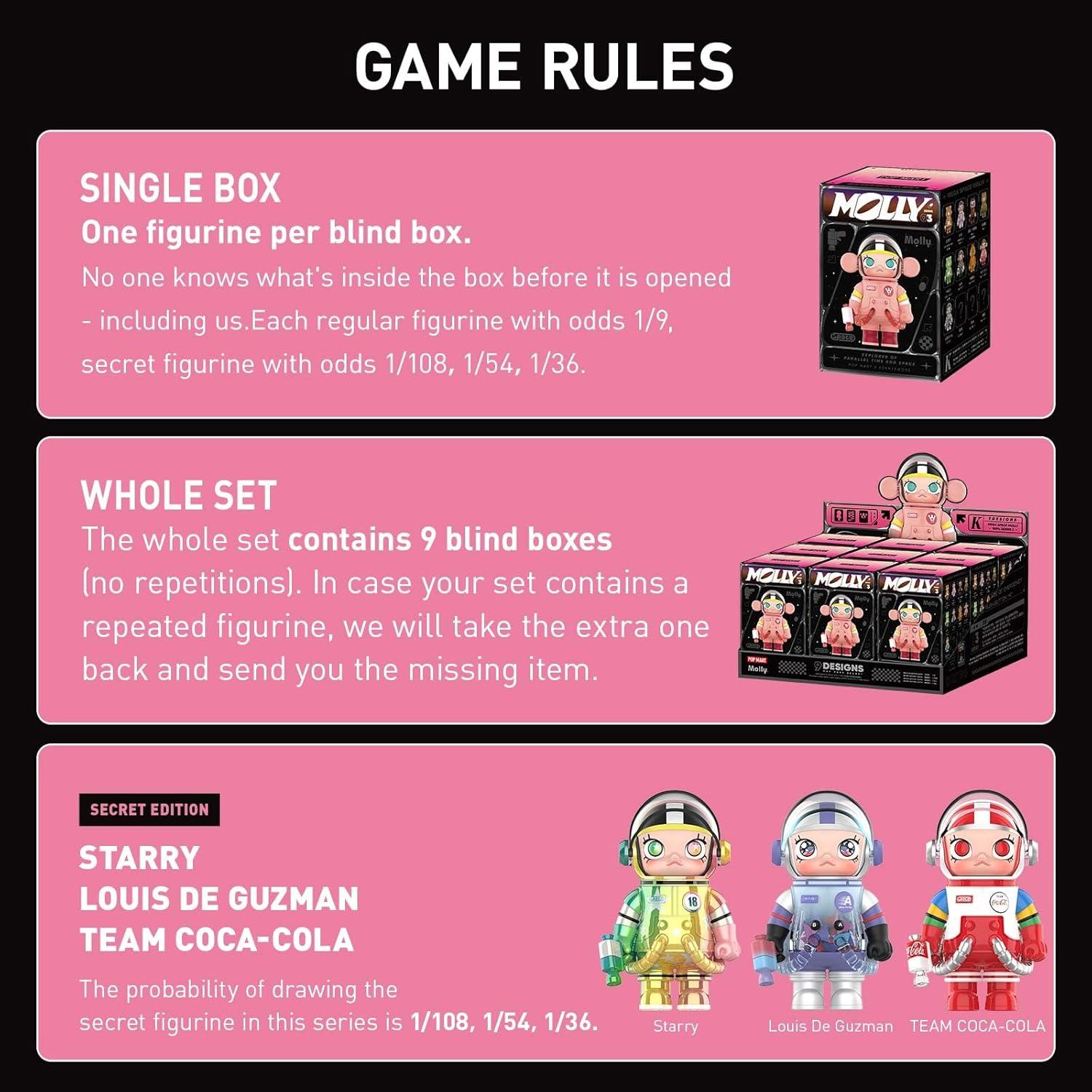 imagePOP MART MEGA Space Molly 100 Series 3 Molly Blind Box Figures Random Design Action Figures Collectible Toys Home Decorations Holiday Birthday Gifts for Boys and Girls Single BoxMega Space Molly 100 Series 3