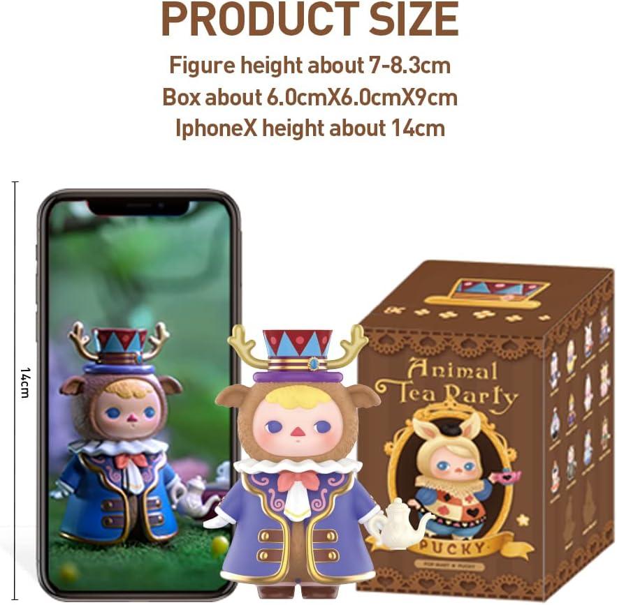 imagePOP MART PUCKY Elf Animal Tea Party Series 12PCs PUCKY Blind Box Figures Random Design Action Figures Collectible Toys Home Decorations Holiday Birthday Gifts for Girls and Boys Whole Set