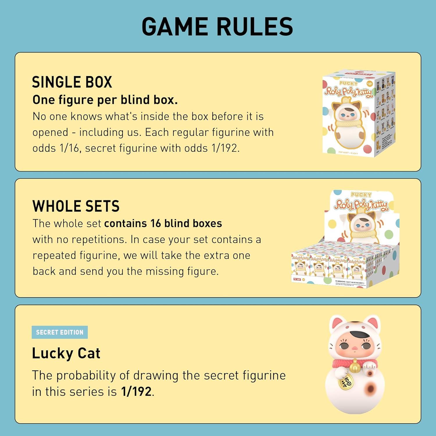 imagePOP MART PUCKY RolyPoly Kitty Series Figures 16PCs PUCKY Blind Box Figures Random Design Action Figures Collectible Toys Home Decorations Holiday Birthday Gifts Whole SetPucky Rolypoly Kitty Series Figures