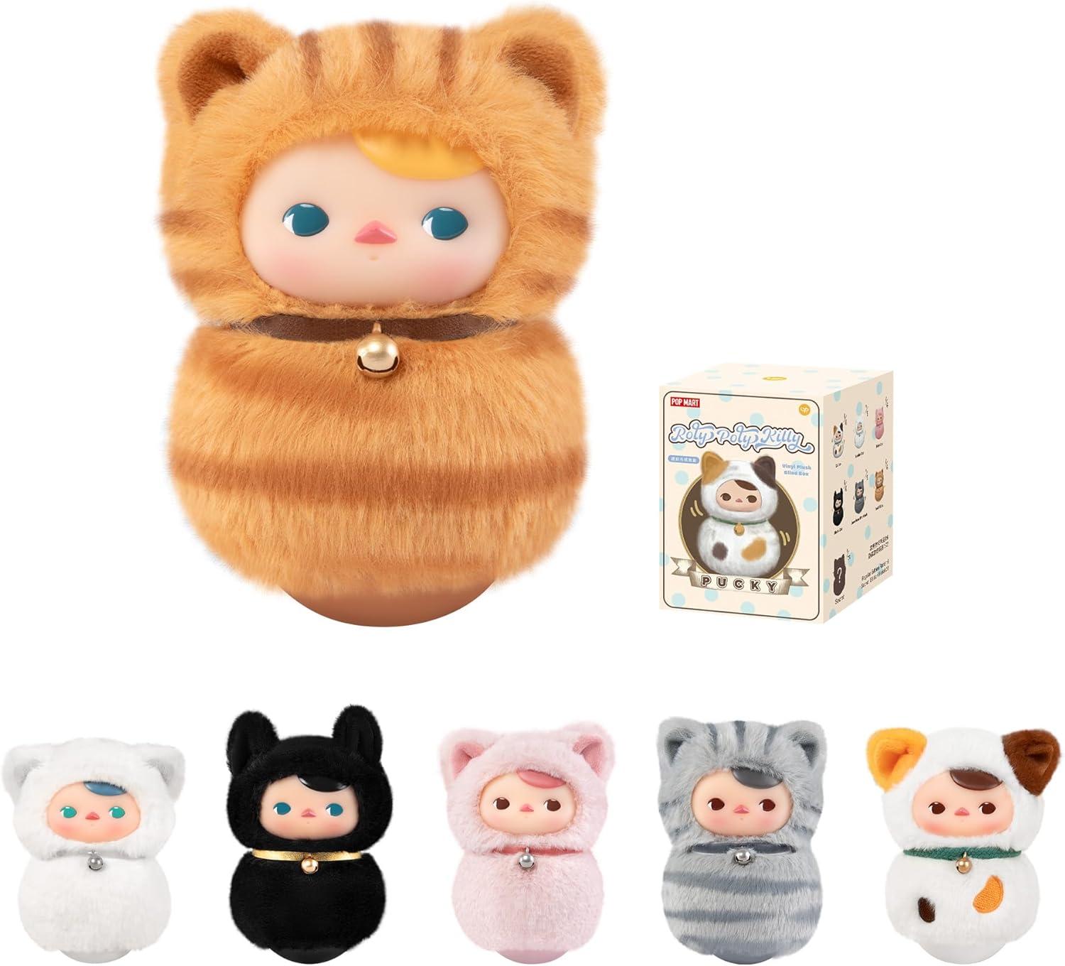 imagePOP MART PUCKY RolyPoly Kitty SeriesVinyl Plush Blind Box PUCKY Blind Box Figures Random Design Action Figures Collectible Toys Home Decorations Holiday Birthday GiftsSingle BoxPucky Rolypoly Kitty Seriesvinyl Plush