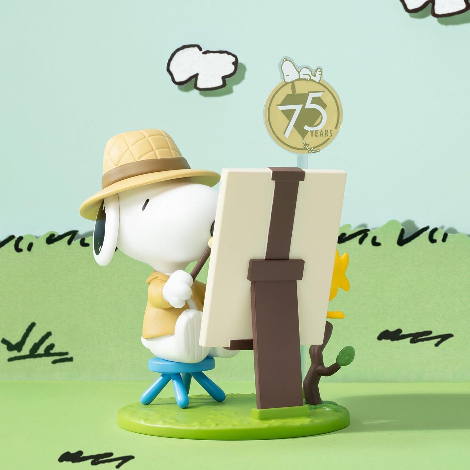 imagePOP MART Peanuts 75th Anniversary  Snoopy Comic Life Series Blind Box Figures Random Design Action Figures Collectible Toys Home Decorations Holiday Birthday Gifts for Girls and Boys Single BoxPeanuts 75th Anniversary  Snoopy Comic Life