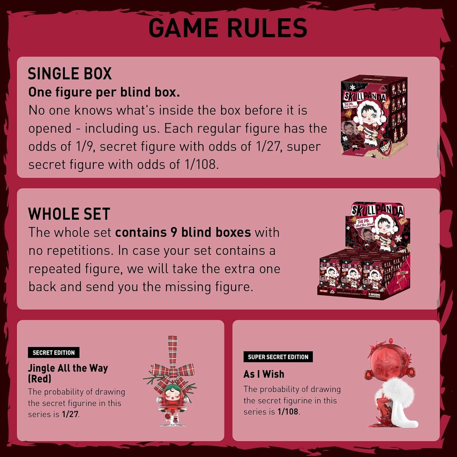 imagePOP MART SKULLPANDA Wishing Time Series Figures 9PCs Blind Box Figures Random Design Action Figures Collectible Toys Home Decorations Holiday Birthday Gifts Whole Set