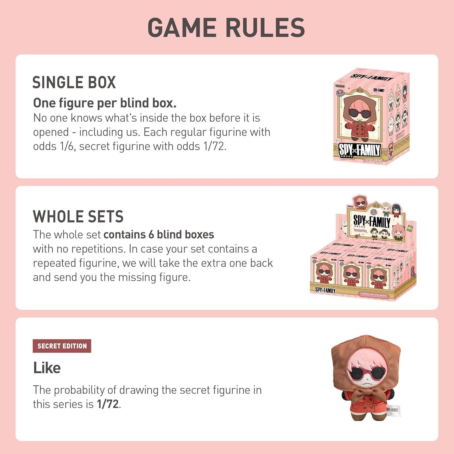 imagePOP MART SPY  Family Character Series Plush Blind Box Figures Anime Random Design Action Figures Collectible Toys Home Decorations Gift Choice Holiday Birthday Gifts for Girls and Boys Whole SetSpy  Family Character Series Plush Blind Box