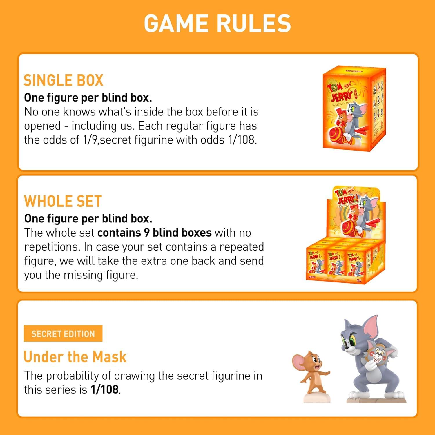 imagePOP MART Tom ampamp Jerry Forbidden Compass Series Figures Collectible Toys Home Decorations Holiday Birthday Gifts for Girls and Boys Single BoxSingle Box