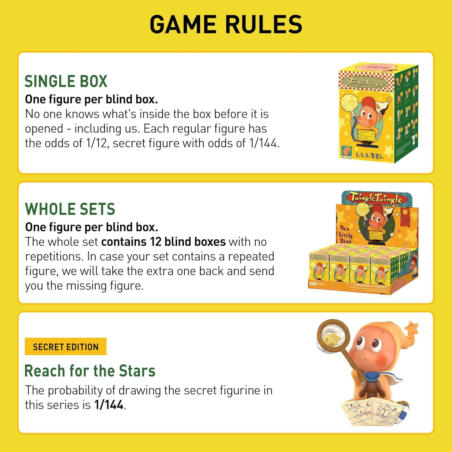 imagePOP MART Twinkle Twinkle Be a Little Star Series Figures Blind Box Figures Random Design Action Figures Collectible Toys Home Decorations Holiday Birthday Gifts for Girls and Boys Single BoxTwinkle Twinkle Be a Little Star Series Figures