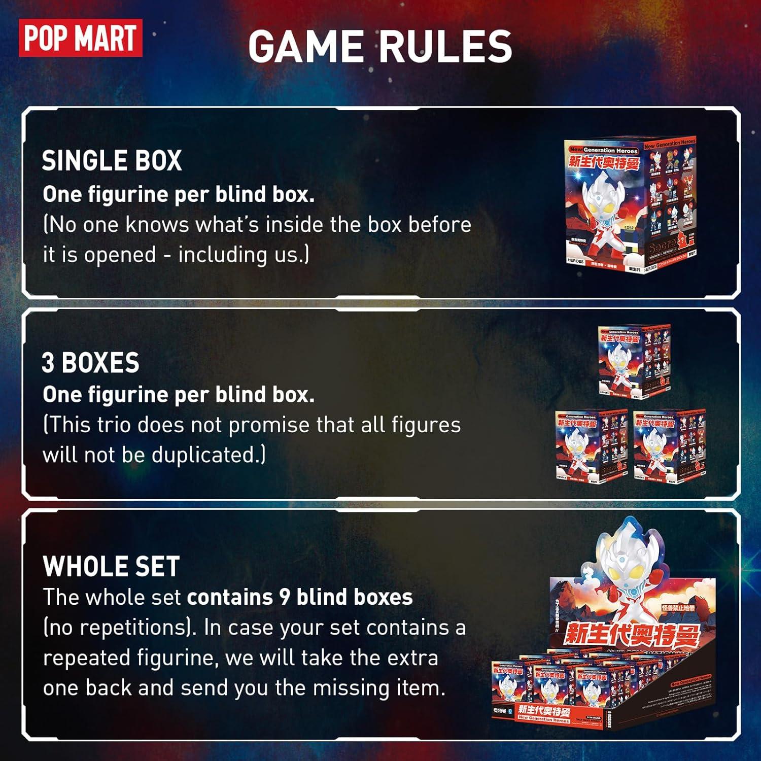 imagePOP MART Ultraman  New Generation Heroes 19 Set Collection Toys Random Box Gift for Birthday Christmas Party Holiday Home Decoration