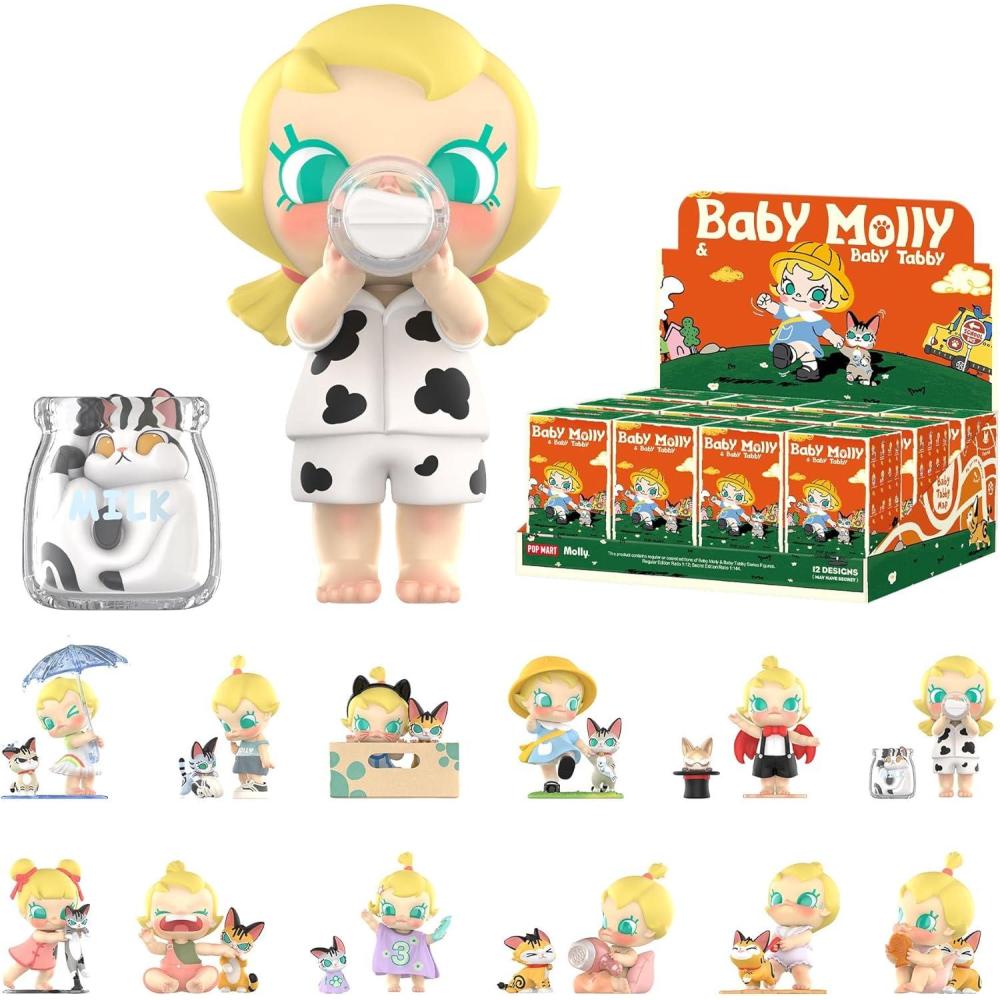 imagePOP MART Baby Molly ampamp Baby Tabby Series Figures Blind Box Figures Random Design Action Figures Collectible Toys Home Decorations Holiday Birthday Gifts for Girls and Boys Single BoxBaby Molly  Baby Tabby Series