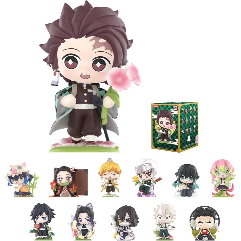 imagePOP MART Demon Slayer Birth Flower Series Figures Blind Box Figures Random Design Action Figures Collectible Toys Home Decorations Holiday Birthday Gifts Single BoxKimetsu No Yaiba Birth Flower Series Figures