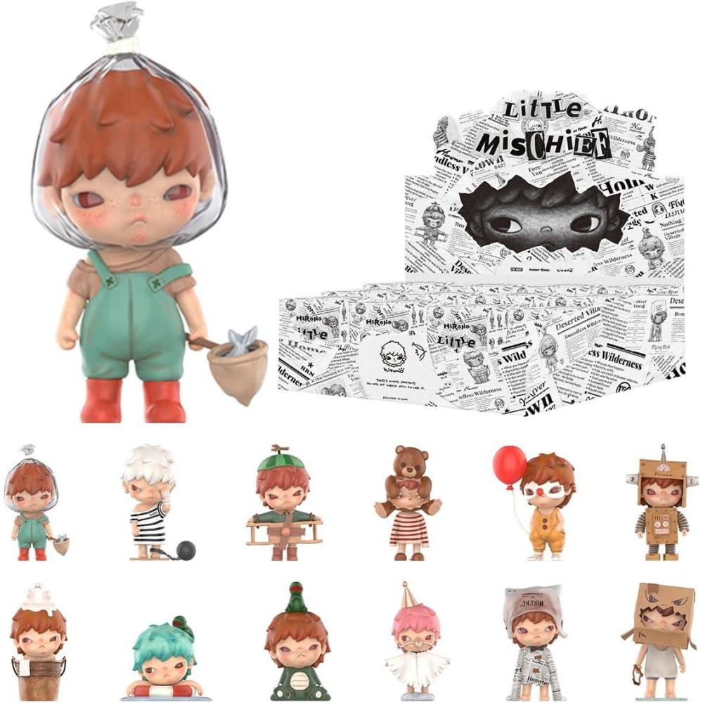 imagePOP MART HIRONO Little Mischief Series 12PCs Hirono Blind Box Figures Random Design Action Figures Collectible Toys Home Decorations Holiday Birthday Gifts for Girls and Boys Whole SetLittle Mischief
