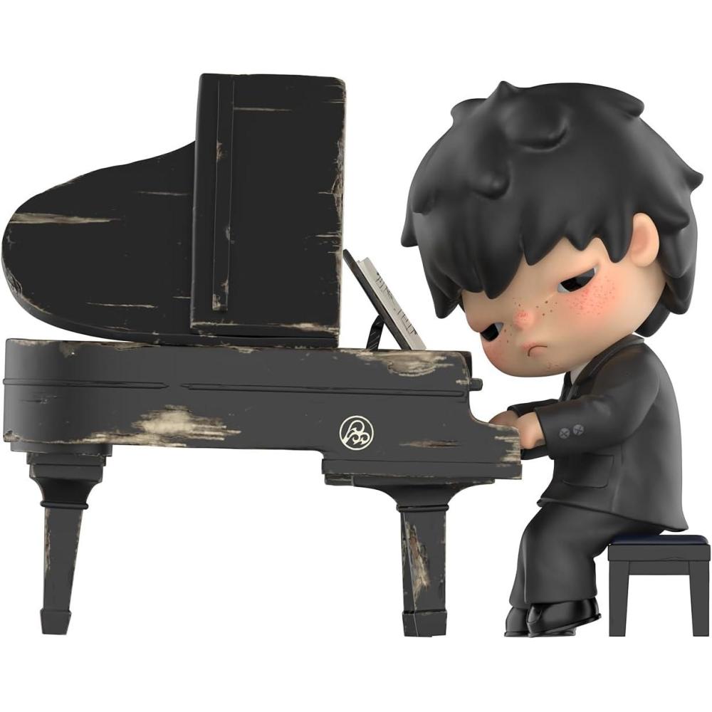 imagePOP MART Hirono The Pianist Figure Figurine 315 inches Height Toys for Modern Home Decor Collectible Toy Set for Desk Accessories