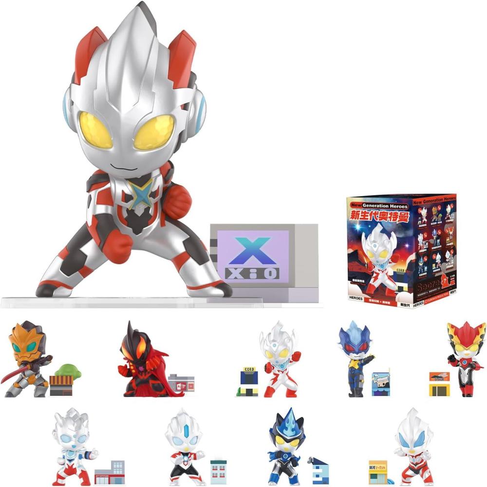 imagePOP MART Ultraman  New Generation Heroes 19 Set Collection Toys Random Box Gift for Birthday Christmas Party Holiday Home Decoration