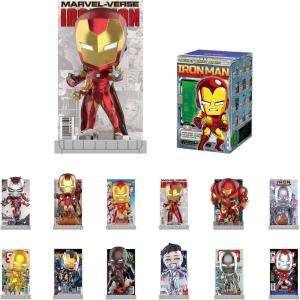 imagePOP MART Marvel Iron Man A Journey Through Armors Series Blind Box Action Figures Collectible Toys Home Decorations Holiday Birthday Gifts for Girls and Boys Single Box
