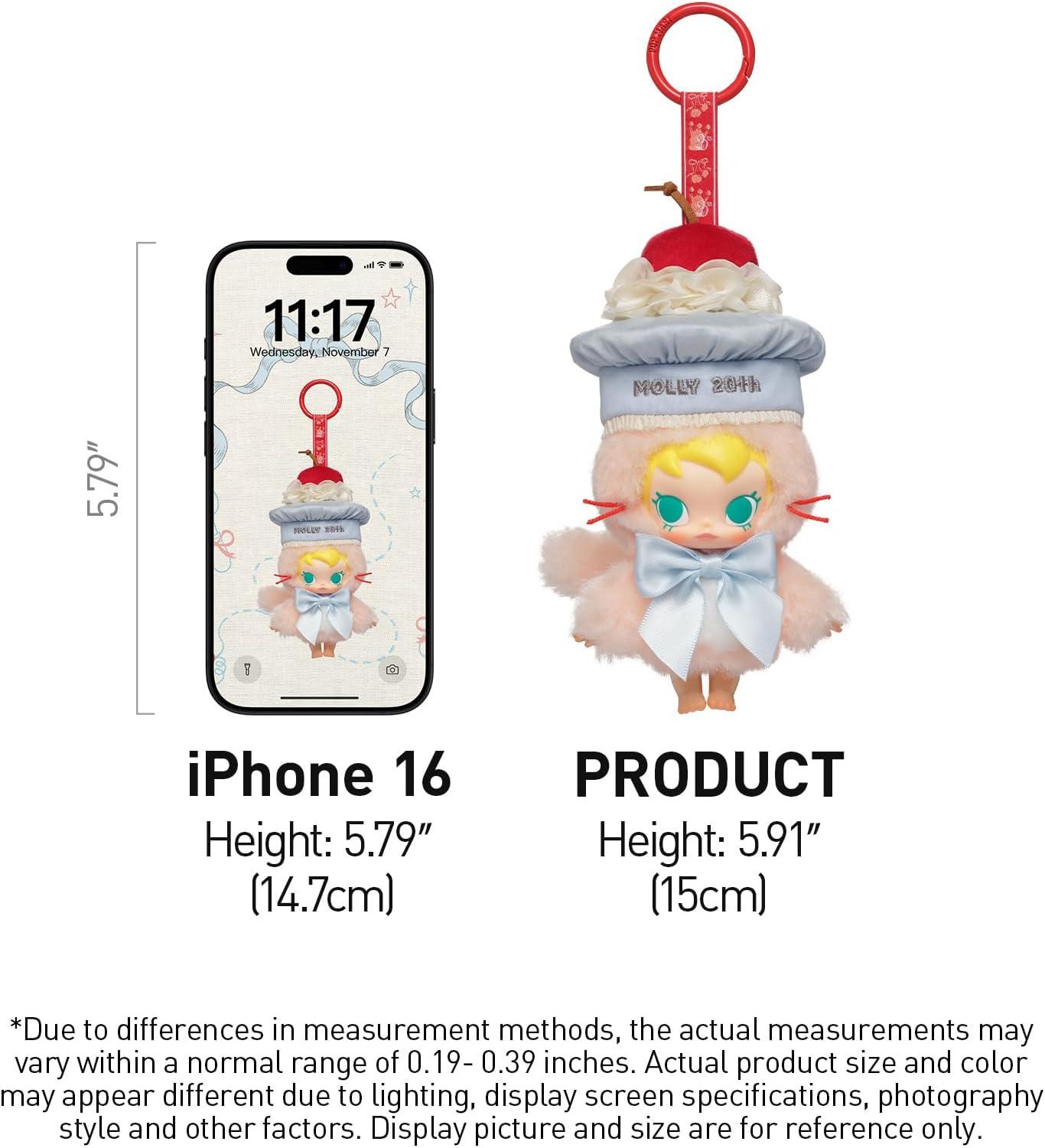 imagePOP MART Baby Molly 20th Anniversary Vinyl Plush Blister Pack Bag Charm Collectible Holiday Birthday Gift for Kids Adults