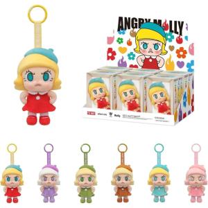 imagePOP MART Angry Molly  Angry Energy Series Plush Pendant Blind Box Mystery Box Bag Charm Collectible Toys Home Decorations Holiday Birthday Gifts for Girls and Boys Single BoxWhole Set