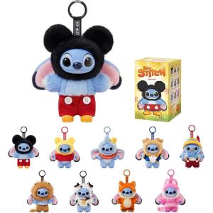 imagePOP MART Stitch Adventure Series Blind Box Keychain  Vinyl Plush Bag Charm Collectible Holiday Birthday for Kids Adults Single BoxSingle Box